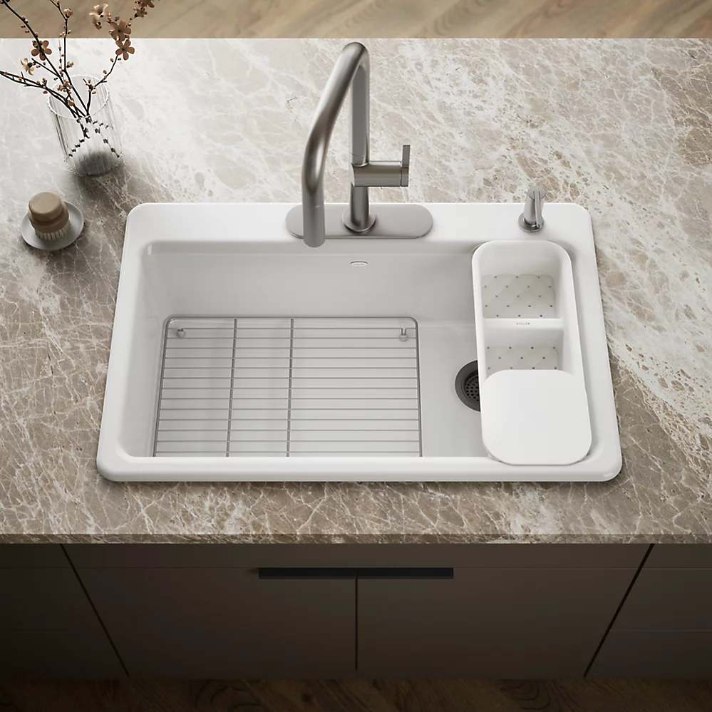 Kohler 5871-4A2-0 Riverby Sink, Single, Sr, 4-Hole
