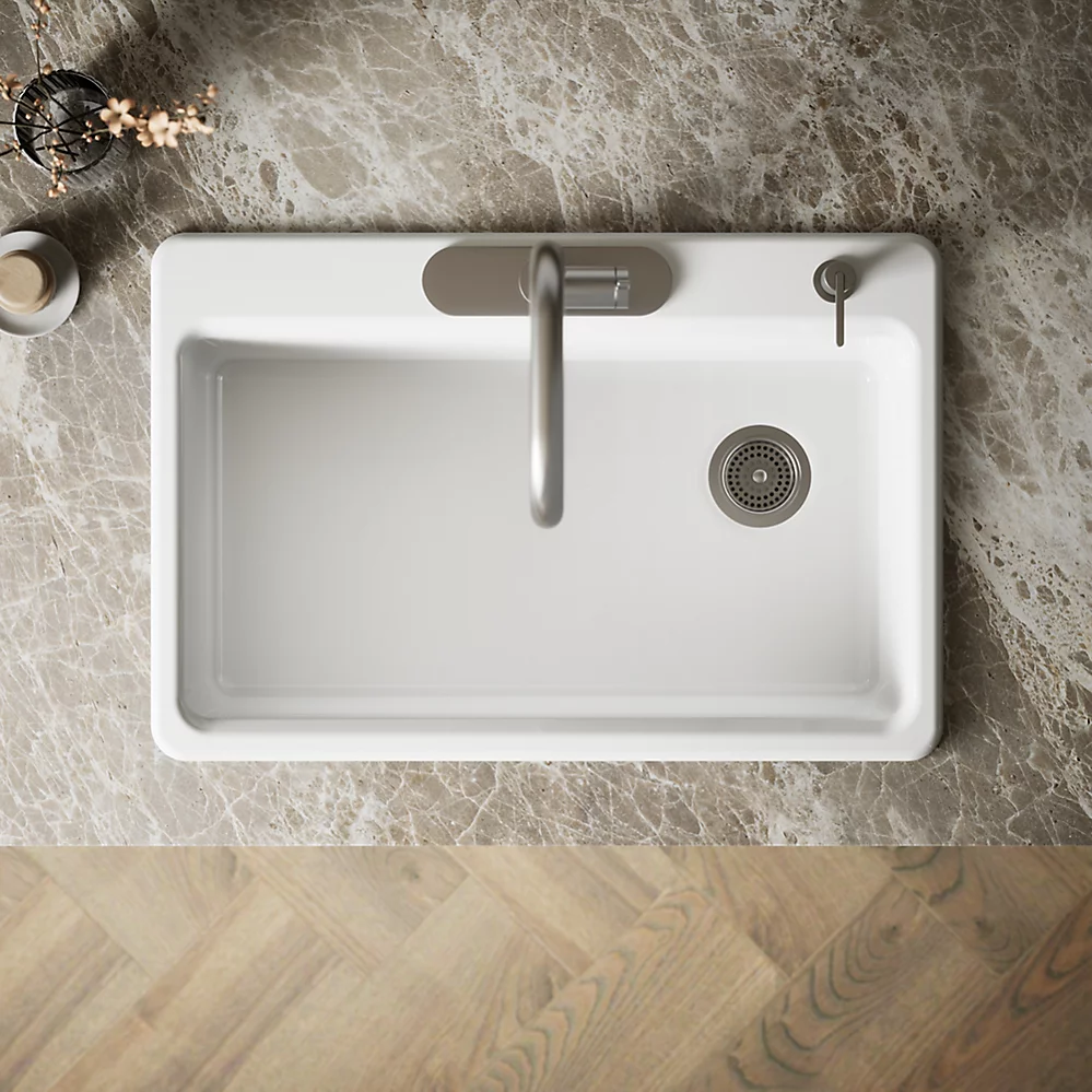 Kohler 5871-4A2-0 Riverby Sink, Single, Sr, 4-Hole