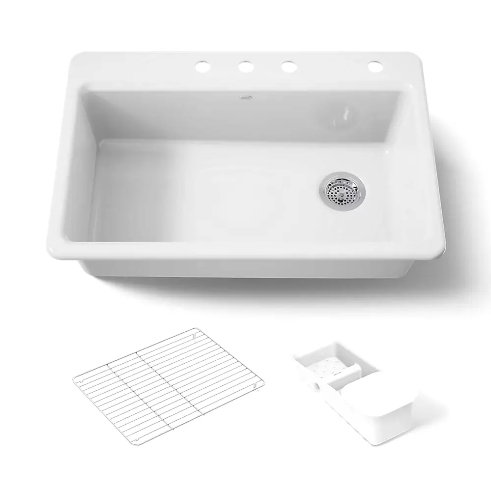 Kohler 5871-4A2-0 Riverby Sink, Single, Sr, 4-Hole