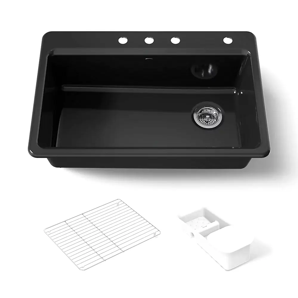 Kohler 5871-4A2-7 Riverby Sink, Single, Sr, 4-Hole