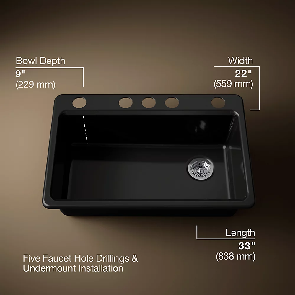 Kohler 5871-5UA1-7 Riverby Sink Single Uc 5U-Hole