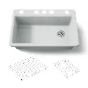 Kohler 5871-5UA1-95 Riverby Sink Single Uc 5U-Hole