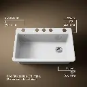 Kohler 5871-5UA3-0 Riverby Sink, Single, Uc, 5U-Hole
