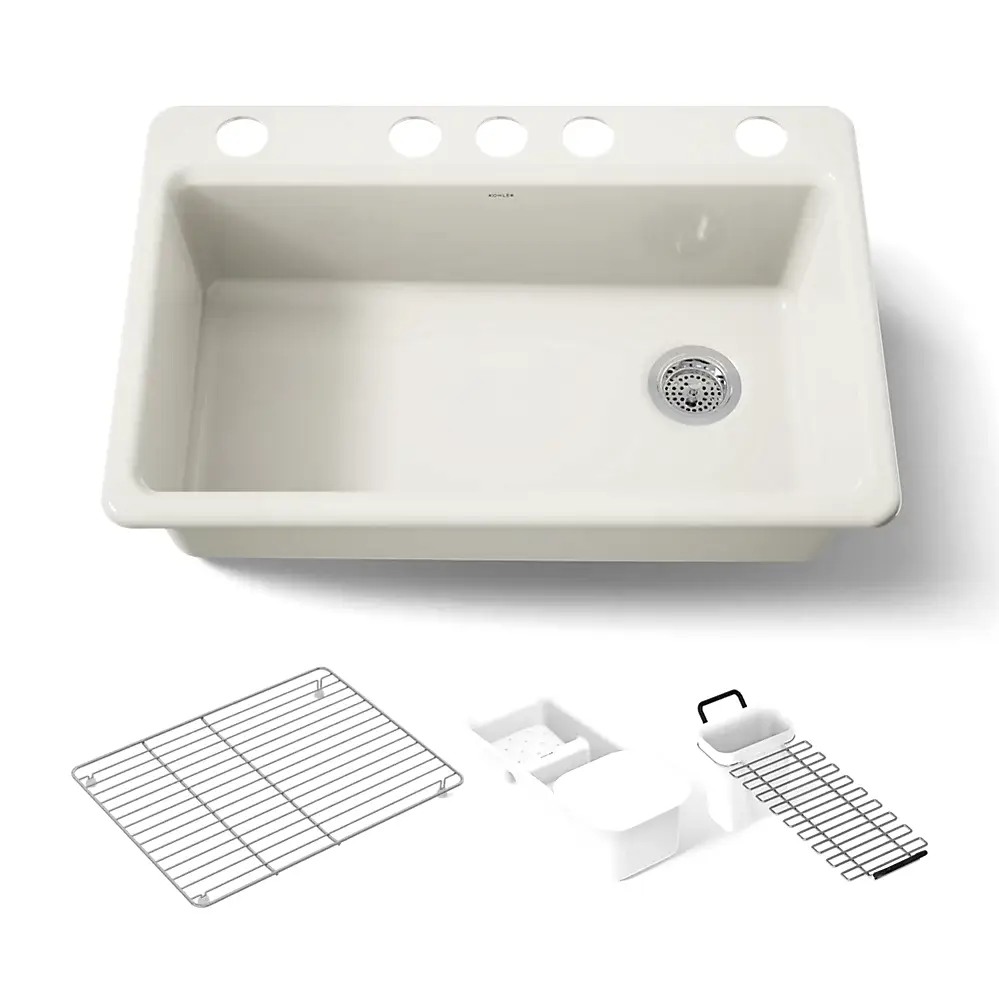 Kohler 5871-5UA3-96 Riverby Sink, Single, Uc, 5U-Hole