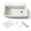 Kohler 5871-5UA3-96 Riverby Sink, Single, Uc, 5U-Hole