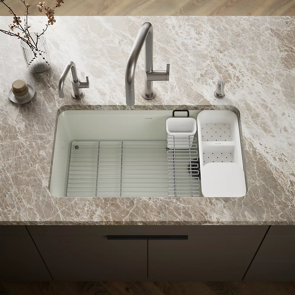 Kohler 5871-5UA3-NY Riverby Sink, Single, Uc, 5U-Hole
