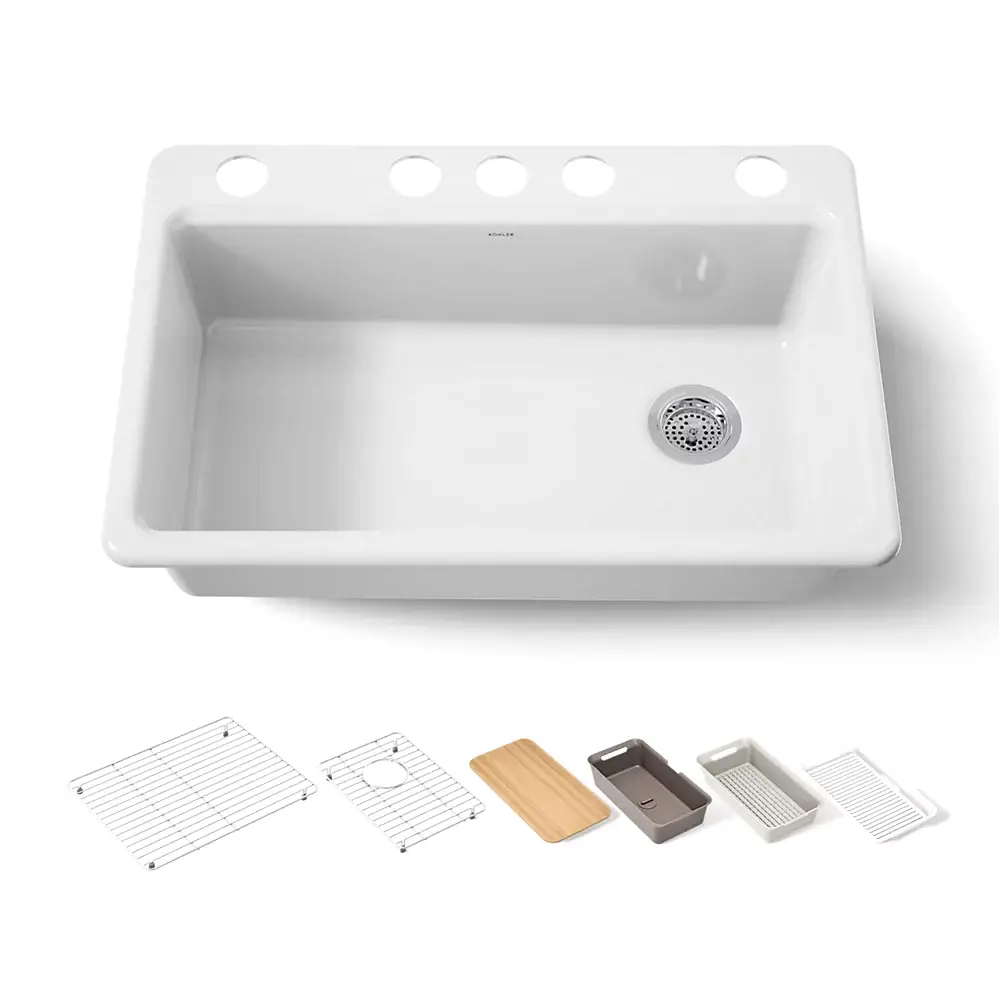 Kohler 5871-5UPC-0 Riverby Sink Single Uc 5U-Hole