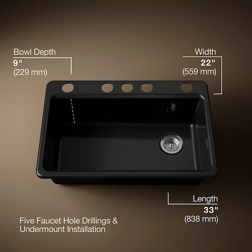 Kohler 5871-5UPC-7 Riverby Sink Single Uc 5U-Hole