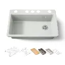 Kohler 5871-5UPC-FF Riverby Sink Single Uc 5U-Hole
