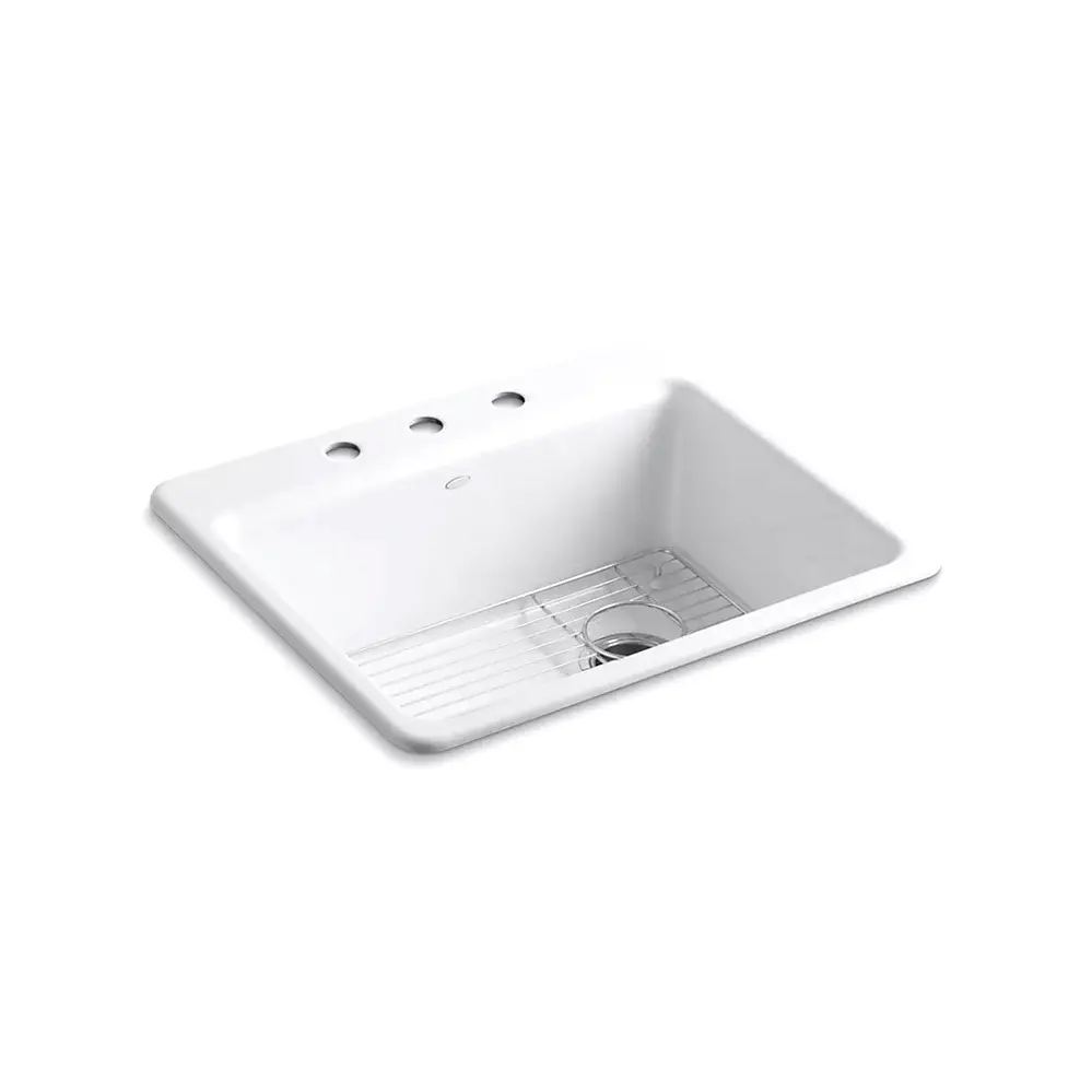 Kohler 5872-3A1-0 Riverby Sink, Single, Sr, 3-Hole