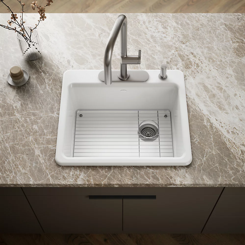 Kohler 5872-4A1-0 Riverby Sink, Single, Sr, 4-Hole