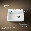 Kohler 5872-4A1-0 Riverby Sink, Single, Sr, 4-Hole