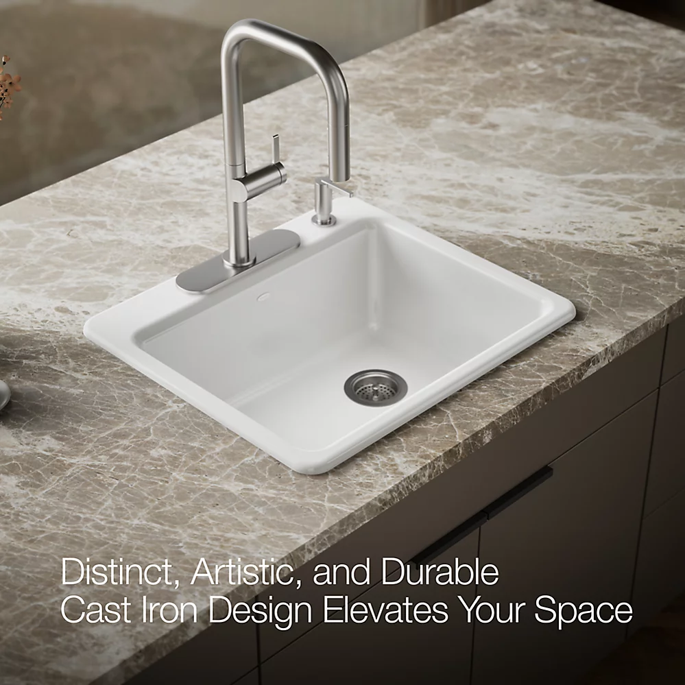 Kohler 5872-4A1-0 Riverby Sink, Single, Sr, 4-Hole