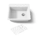 Kohler 5872-4A1-0 Riverby Sink, Single, Sr, 4-Hole