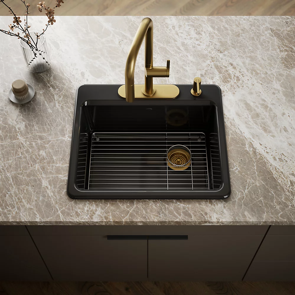 Kohler 5872-4A1-7 Riverby Sink, Single, Sr, 4-Hole