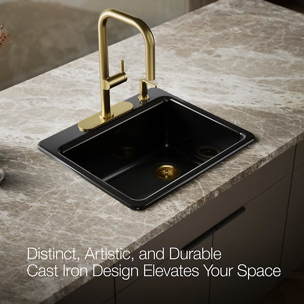 Kohler 5872-4A1-7 Riverby Sink, Single, Sr, 4-Hole
