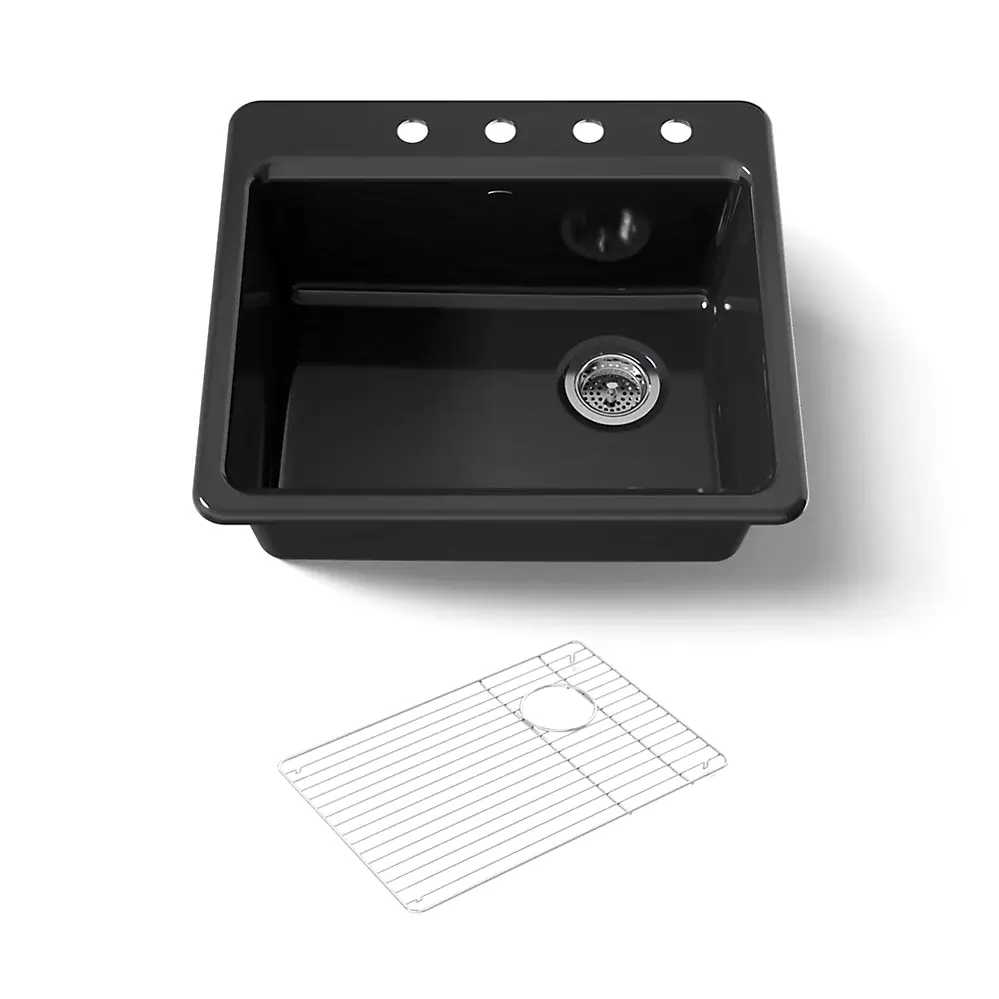 Kohler 5872-4A1-7 Riverby Sink, Single, Sr, 4-Hole