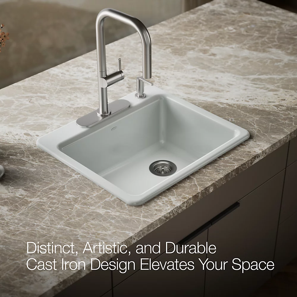 Kohler 5872-4A1-95 Riverby Sink, Single, Sr, 4-Hole
