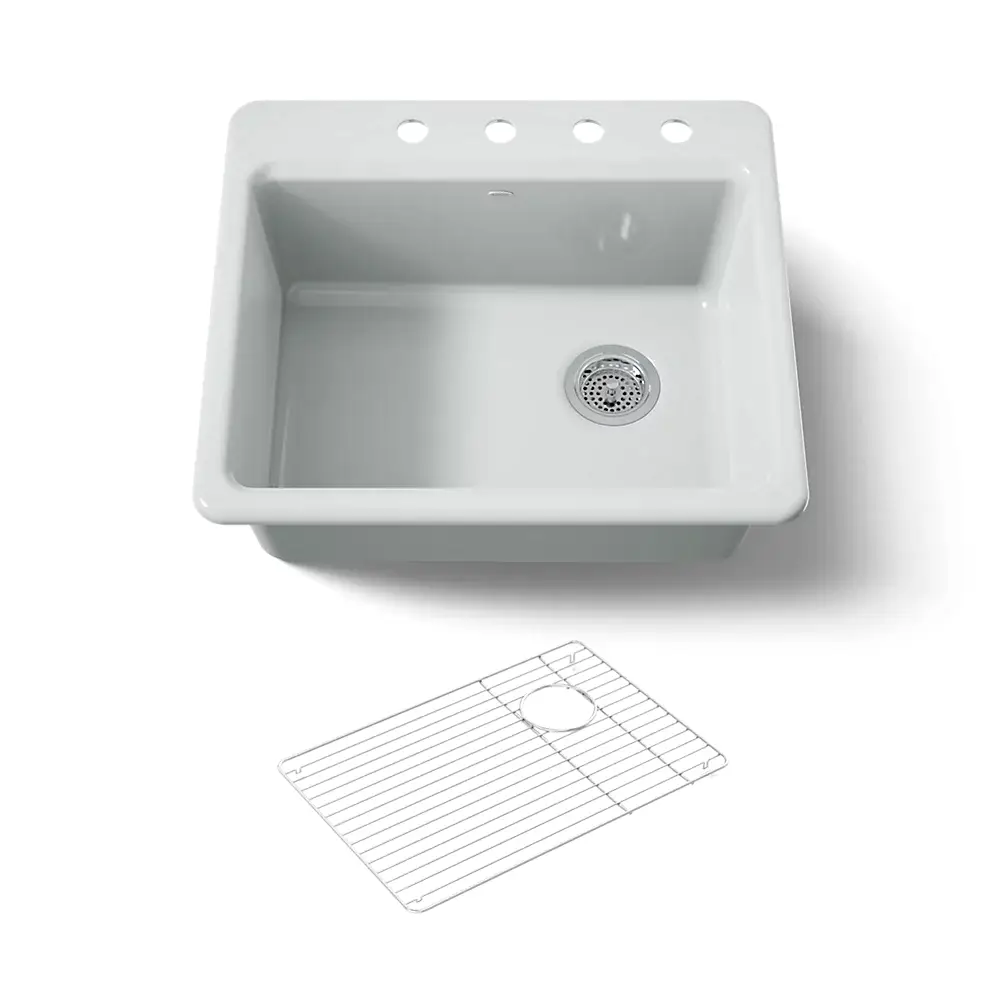 Kohler 5872-4A1-95 Riverby Sink, Single, Sr, 4-Hole
