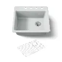 Kohler 5872-4A1-95 Riverby Sink, Single, Sr, 4-Hole