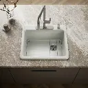 Kohler 5872-4A1-FF Riverby Sink, Single, Sr, 4-Hole