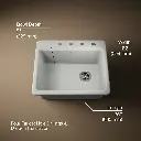 Kohler 5872-4A1-FF Riverby Sink, Single, Sr, 4-Hole