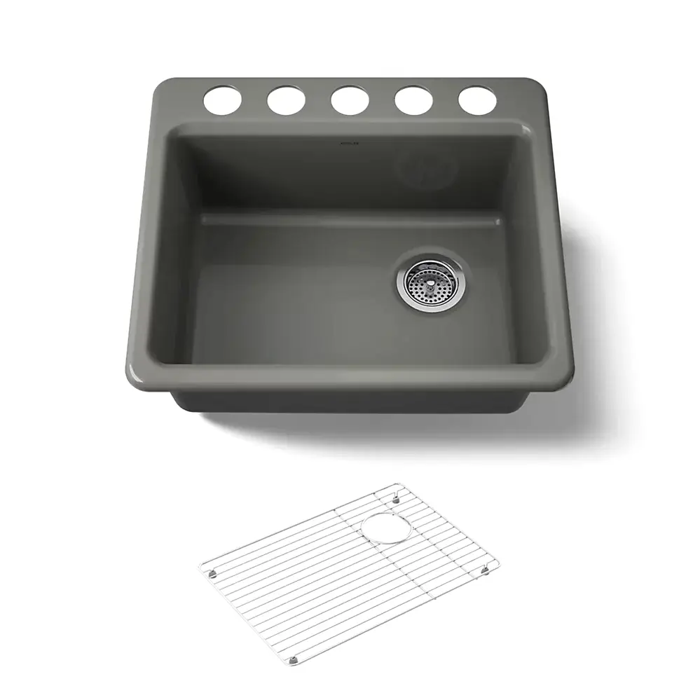 Kohler 5872-5UA1-58 Riverby Sink, Single, Uc, 5U-Hole