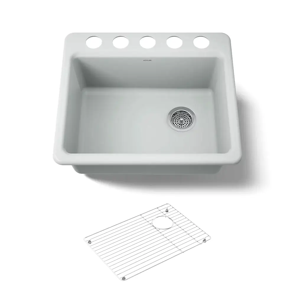Kohler 5872-5UA1-95 Riverby Sink, Single, Uc, 5U-Hole