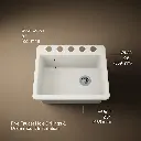 Kohler 5872-5UA1-96 Riverby Sink, Single, Uc, 5U-Hole