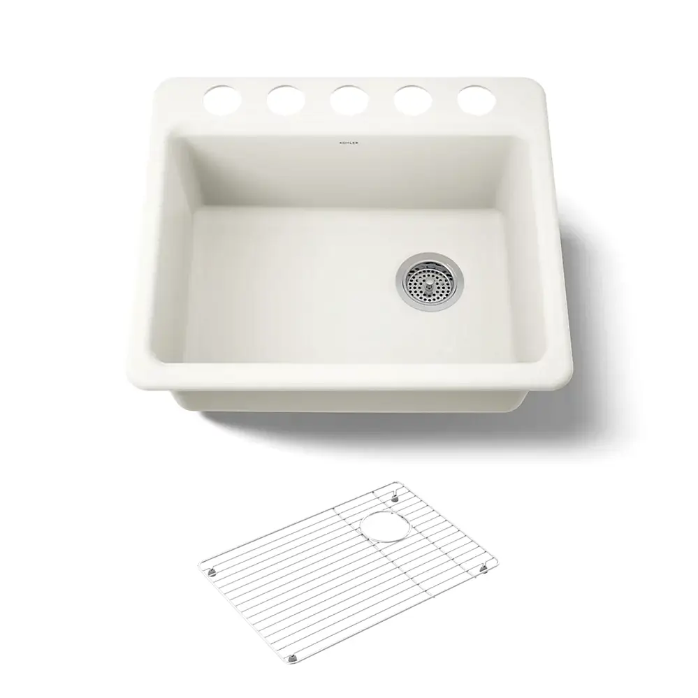 Kohler 5872-5UA1-96 Riverby Sink, Single, Uc, 5U-Hole