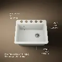 Kohler 5872-5UA1-NY Riverby Sink, Single, Uc, 5U-Hole