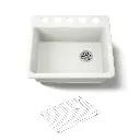 Kohler 5872-5UA1-NY Riverby Sink, Single, Uc, 5U-Hole