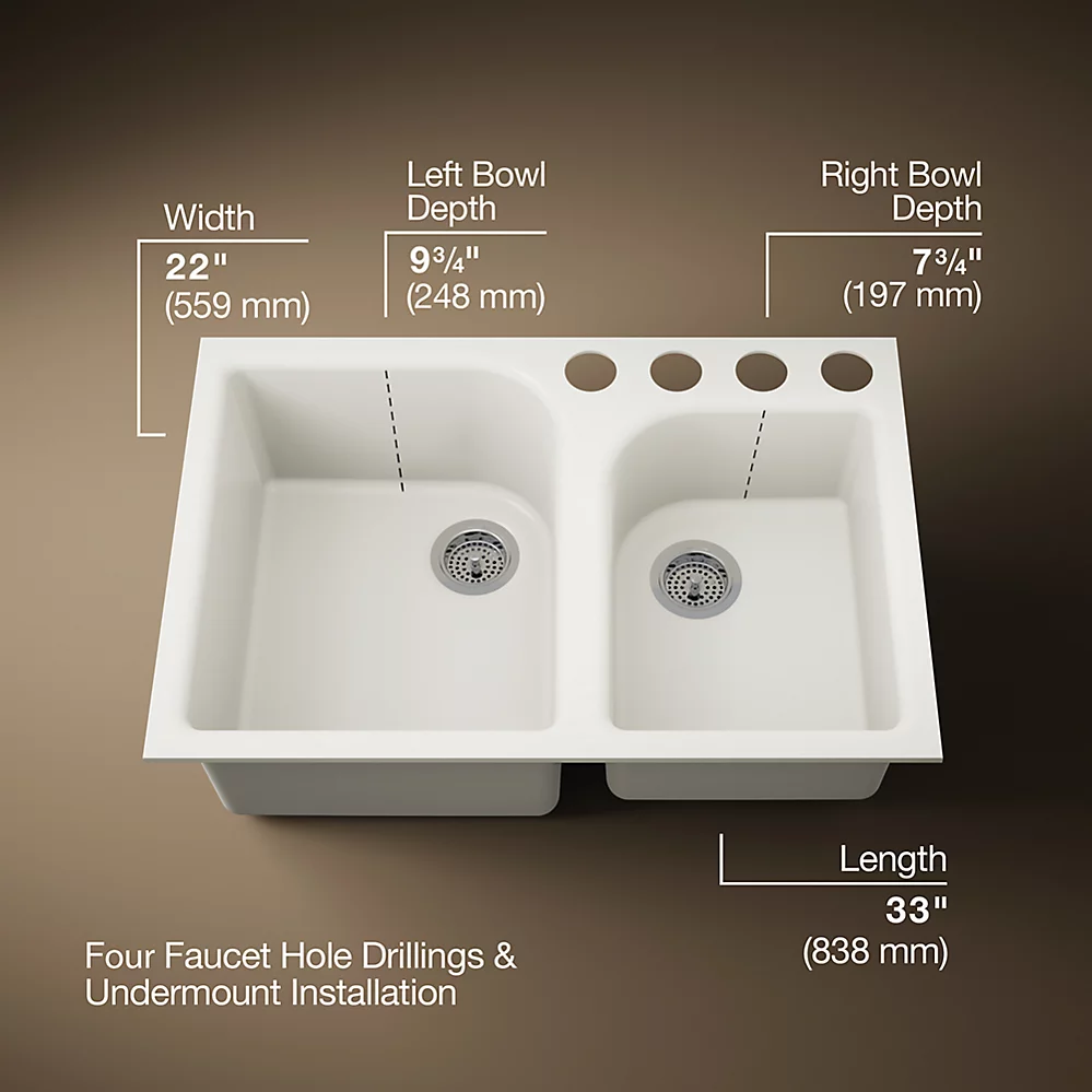 Kohler 5931-4U-96 Executive Chef Uc Sink