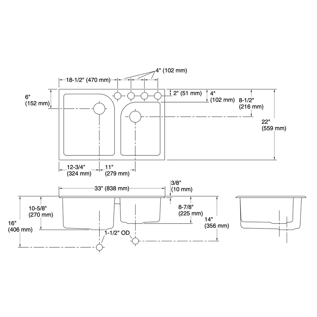 Kohler 5931-4U-96 Executive Chef Uc Sink