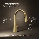 Kohler 22062-2MB Graze Pull Down Kitchen Sink Faucet Vibrant Brushed Modern Brass