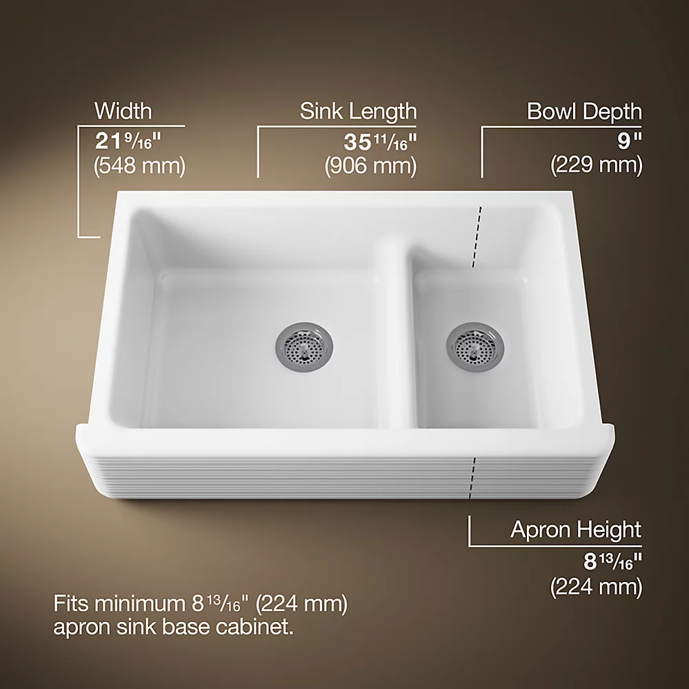 Kohler 6349-0 Whitehaven Hayridge Uc 36 Sd 9 Sink