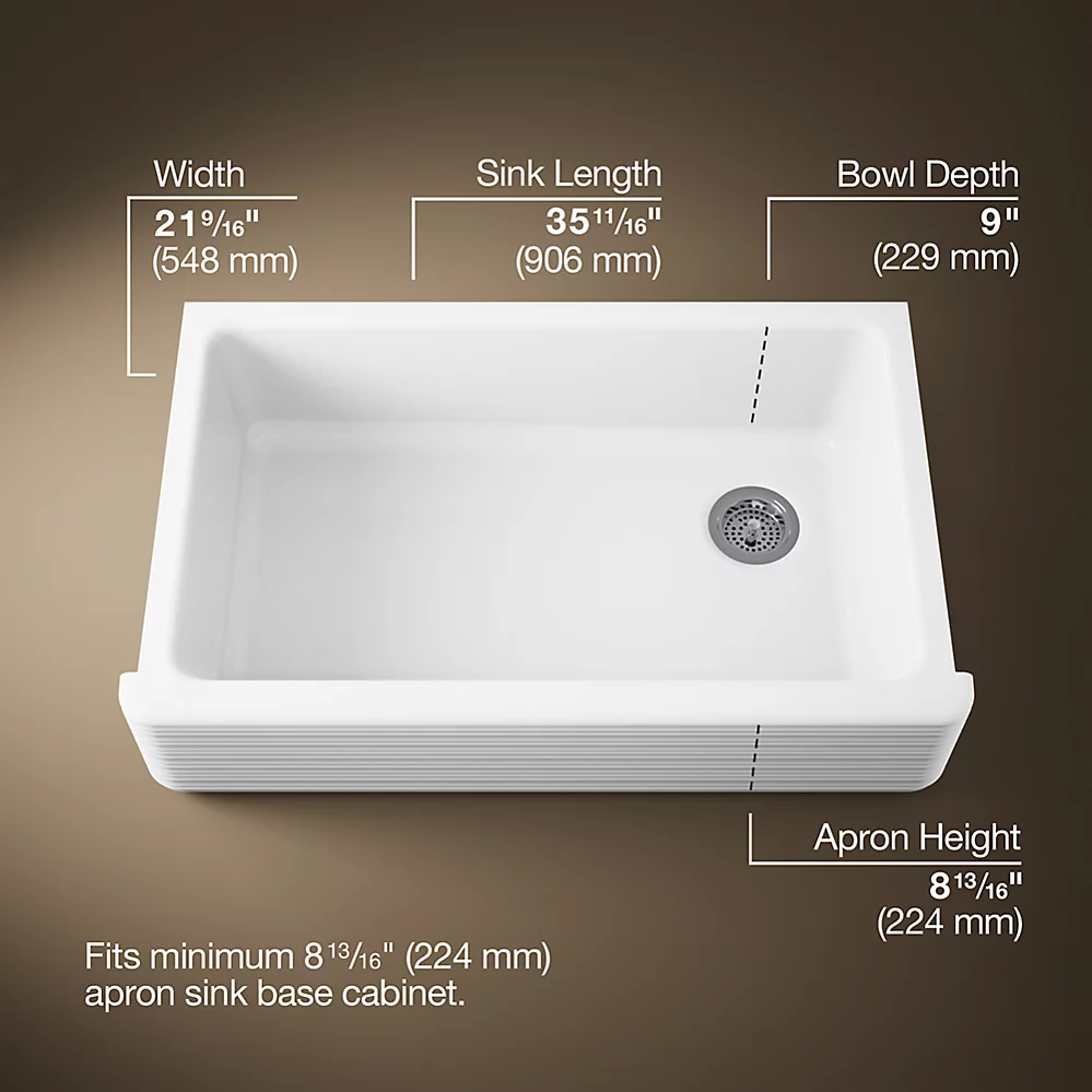 Kohler 6351-0 Whitehaven Hayridge Uc 36 X9 Sink
