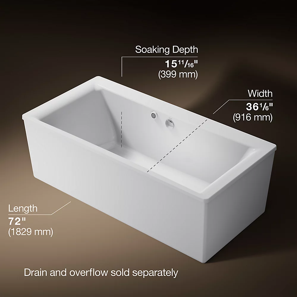Kohler 6366-W1-0 Stargaze Fs 72 Bath W/Straight Apron