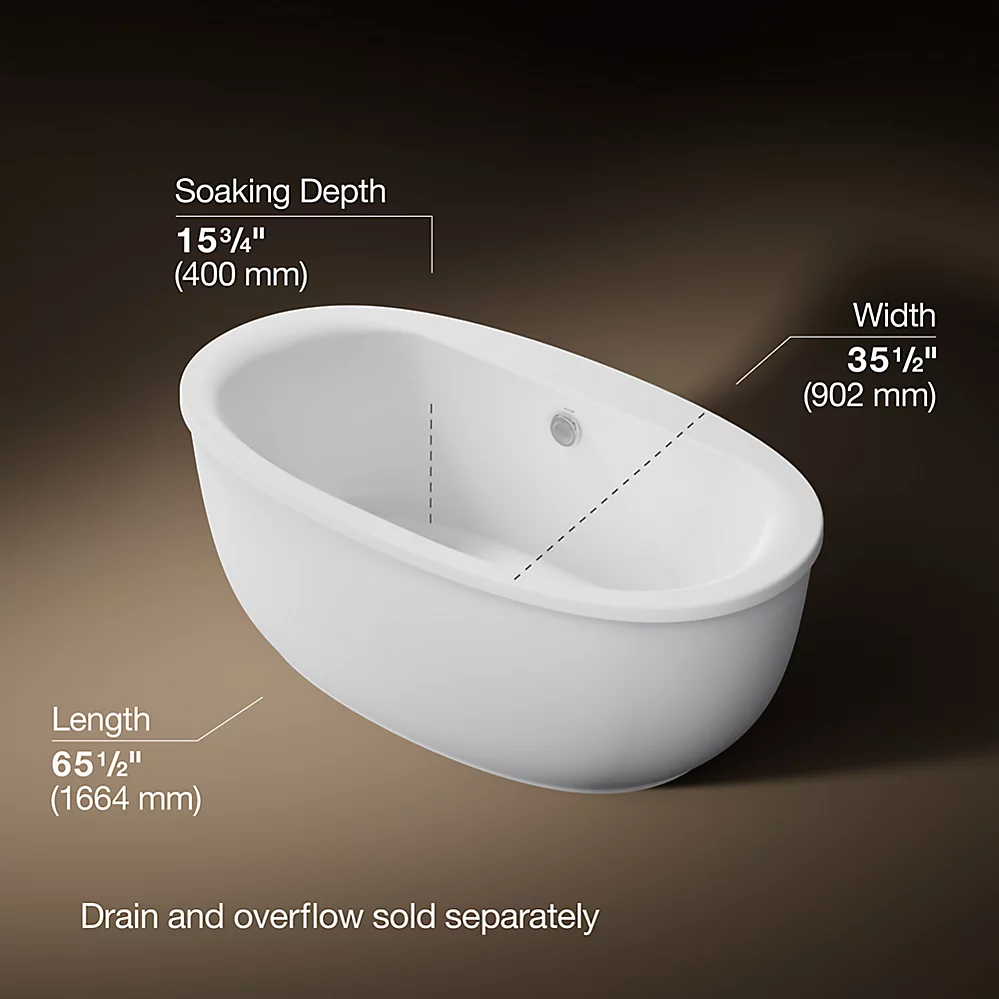 Kohler 6369-0 Sunstruck Fs 66 Bath W/Fluted Apron