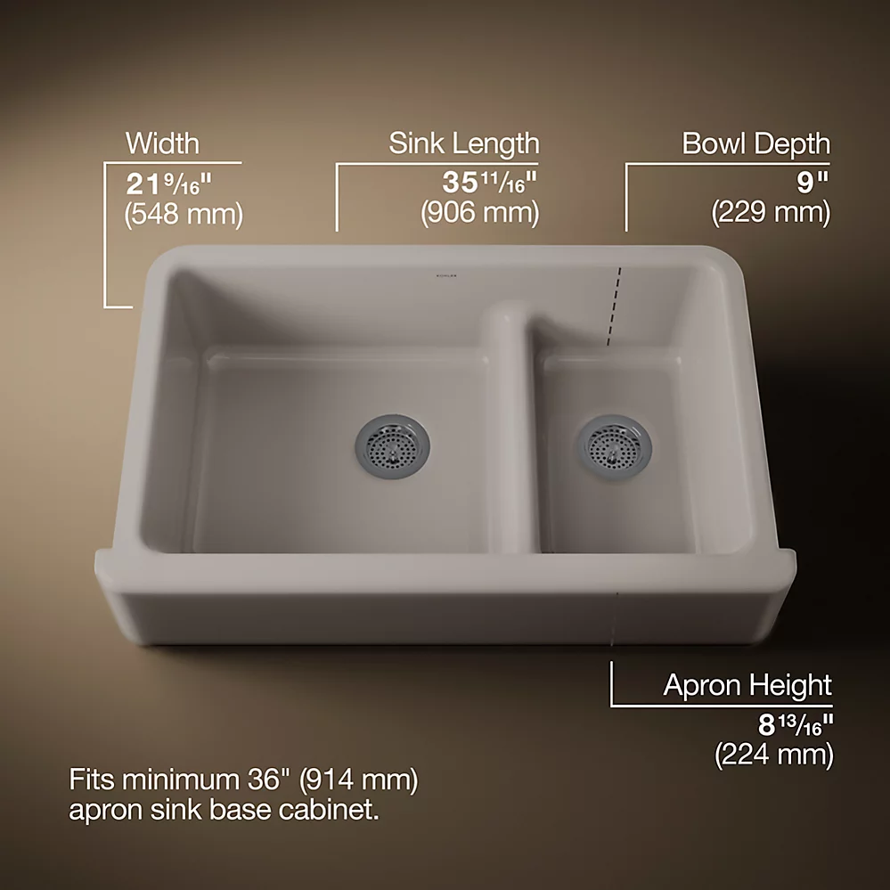 Kohler 6427-TRF Whitehaven Uc 36 Sd Tall Apron Sink