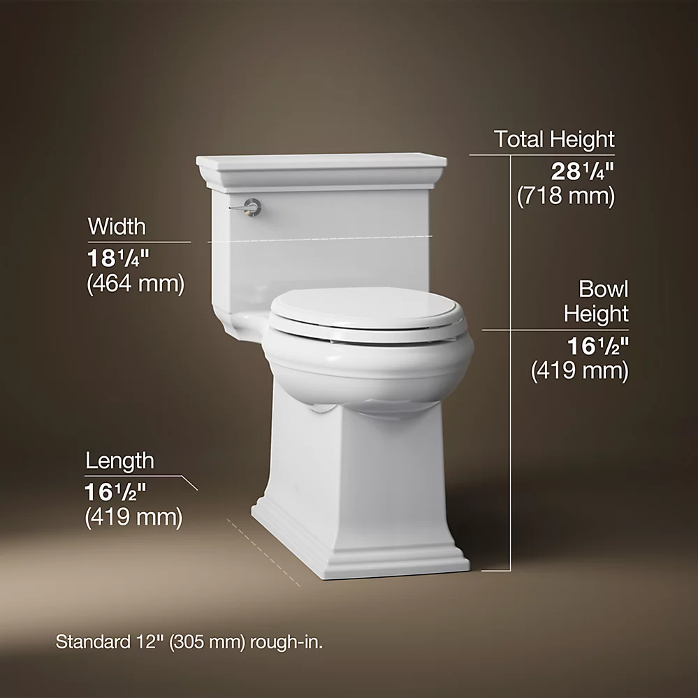 Kohler 6428-0 Memoirs Stately 1-Pc 1.28 Elongated Toilet White