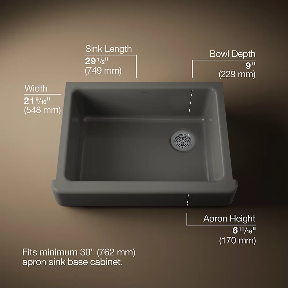Kohler 6486-58 Whitehaven Uc, 30 , Short Apron Sink