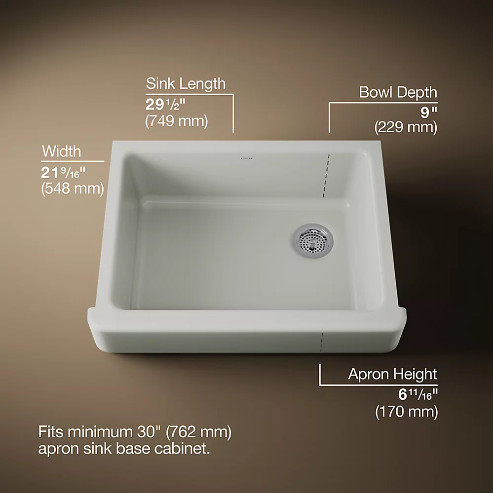 Kohler 6486-FF Whitehaven Uc, 30 , Short Apron Sink