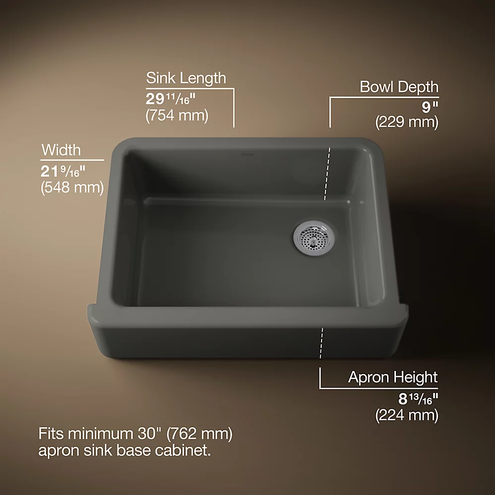 Kohler 6487-58 Whitehaven Uc, 30 , Tall Apron Sink
