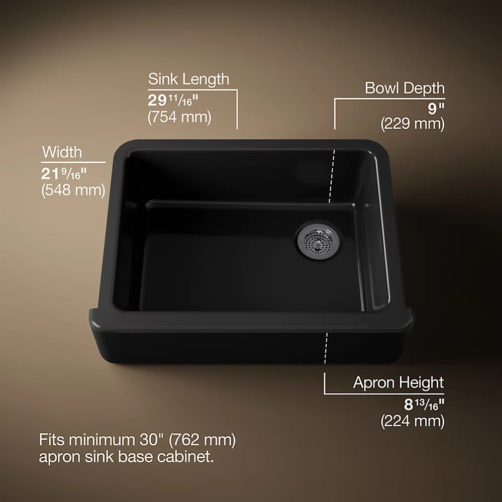 Kohler 6487-7 Whitehaven Uc, 30 , Tall Apron Sink