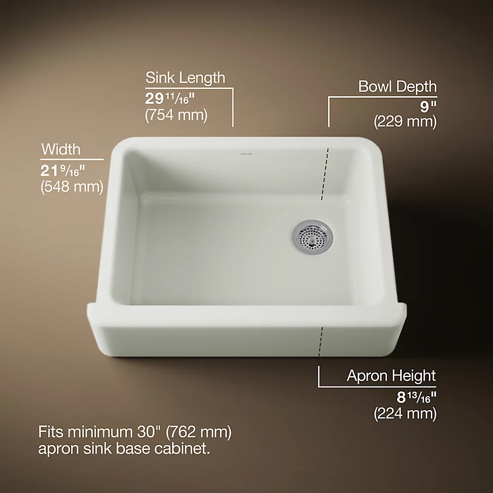 Kohler 6487-NY Whitehaven Uc, 30 , Tall Apron Sink