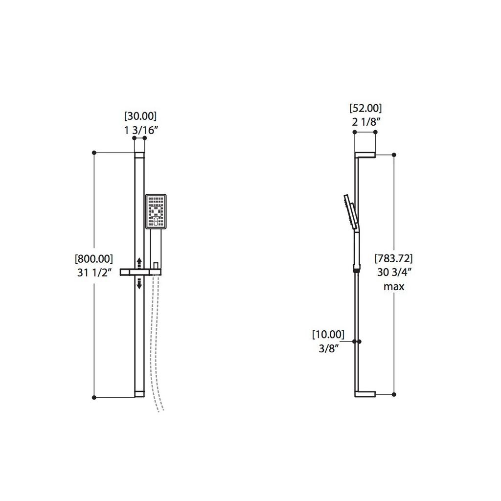 ALT 91382 Misto Thermostatic Shower System 2 Functions Chrome 2