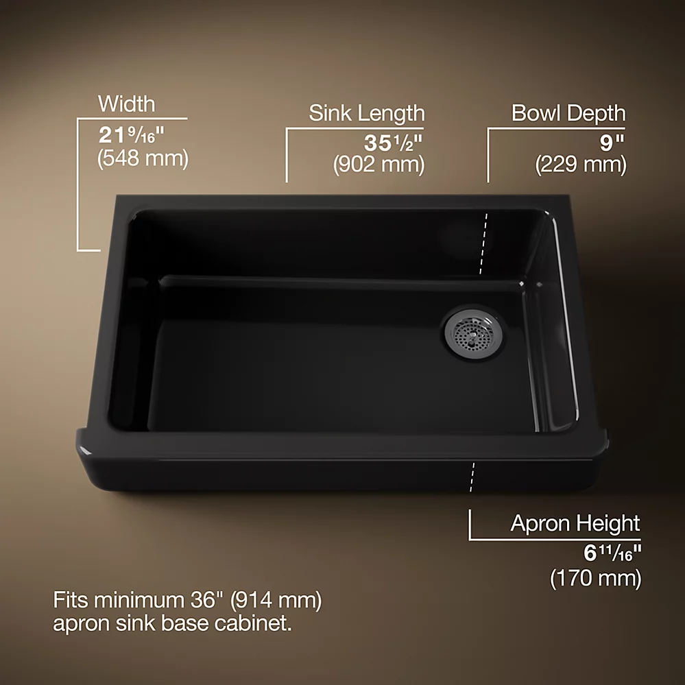 Kohler 6488-7 Whitehaven Uc 36 Short Apron Sink