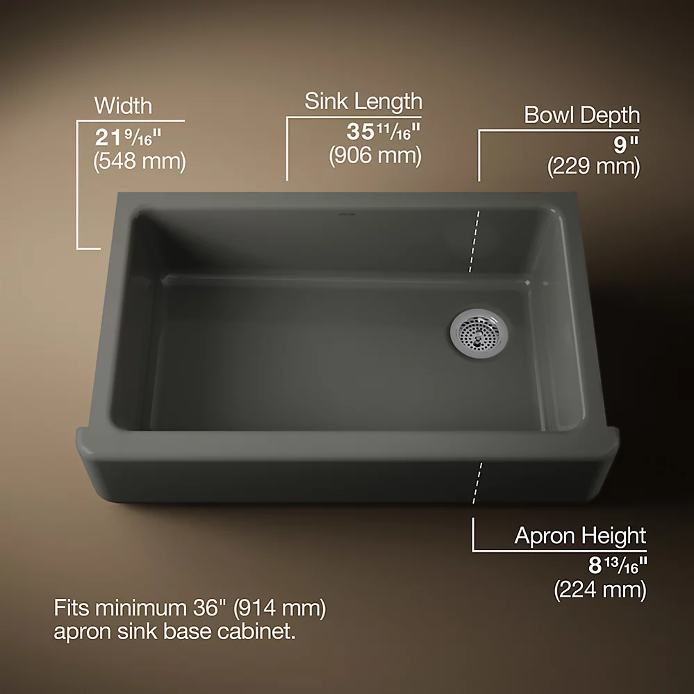 Kohler 6489-58 Whitehaven Uc 36 Tall Apron Sink