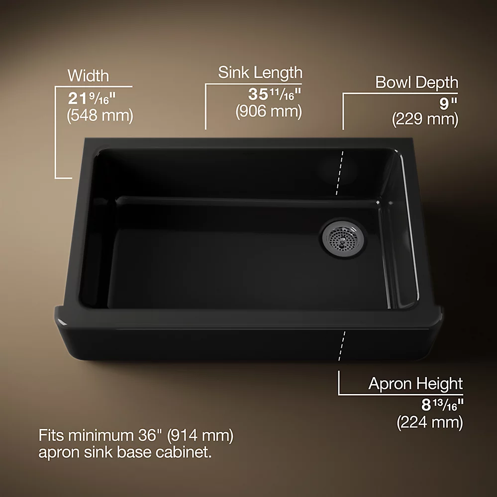 Kohler 6489-7 Whitehaven Uc 36 Tall Apron Sink